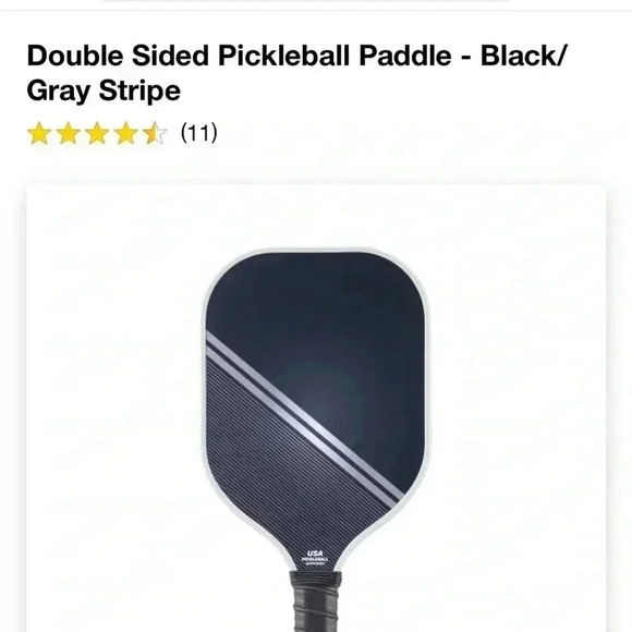 NWT Double Sided Pickleball Paddle - Black/ Gray Stripe - Picture 2 of 7